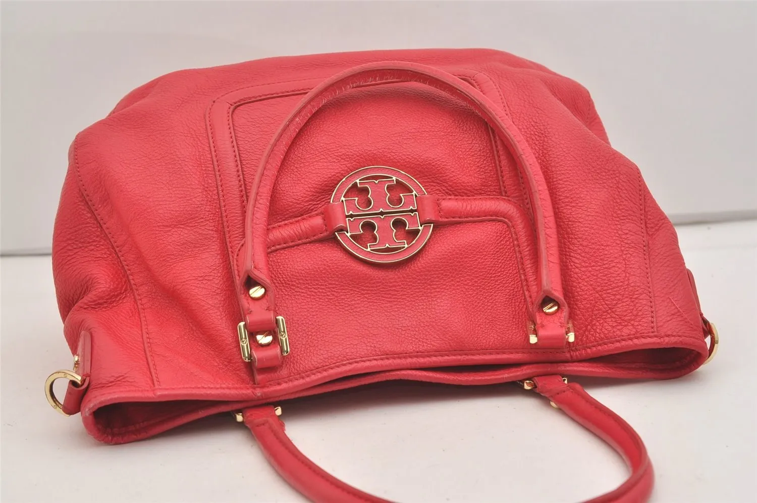Authentic TORY BURCH Amanda Leather 2Way Shoulder Tote Bag Pink 6472J