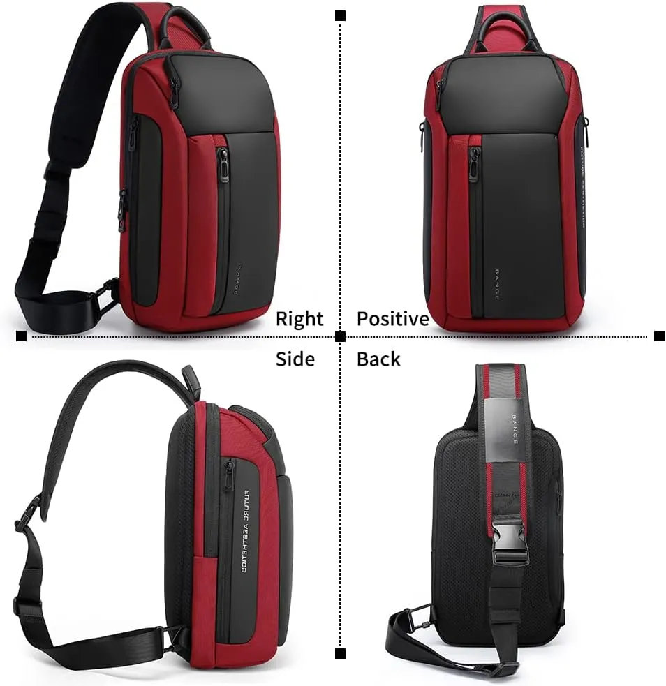 BANGE Sling Bag, Waterproof Men's Chest Bag Shoulder bags Crossbody Sling Backpack for Men