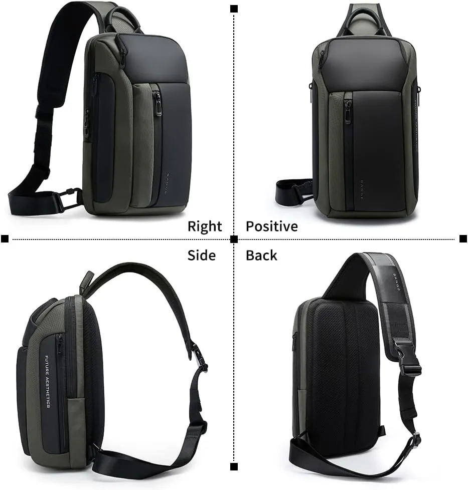 BANGE Sling Bag, Waterproof Men's Chest Bag Shoulder bags Crossbody Sling Backpack for Men