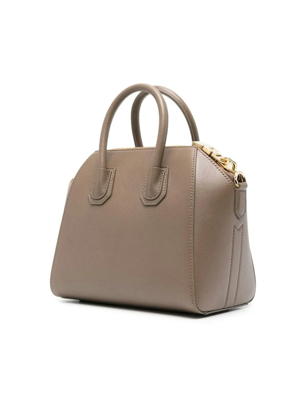 BOLSO ANTIGONA S TAUPE OSCURO ZIP DORADO