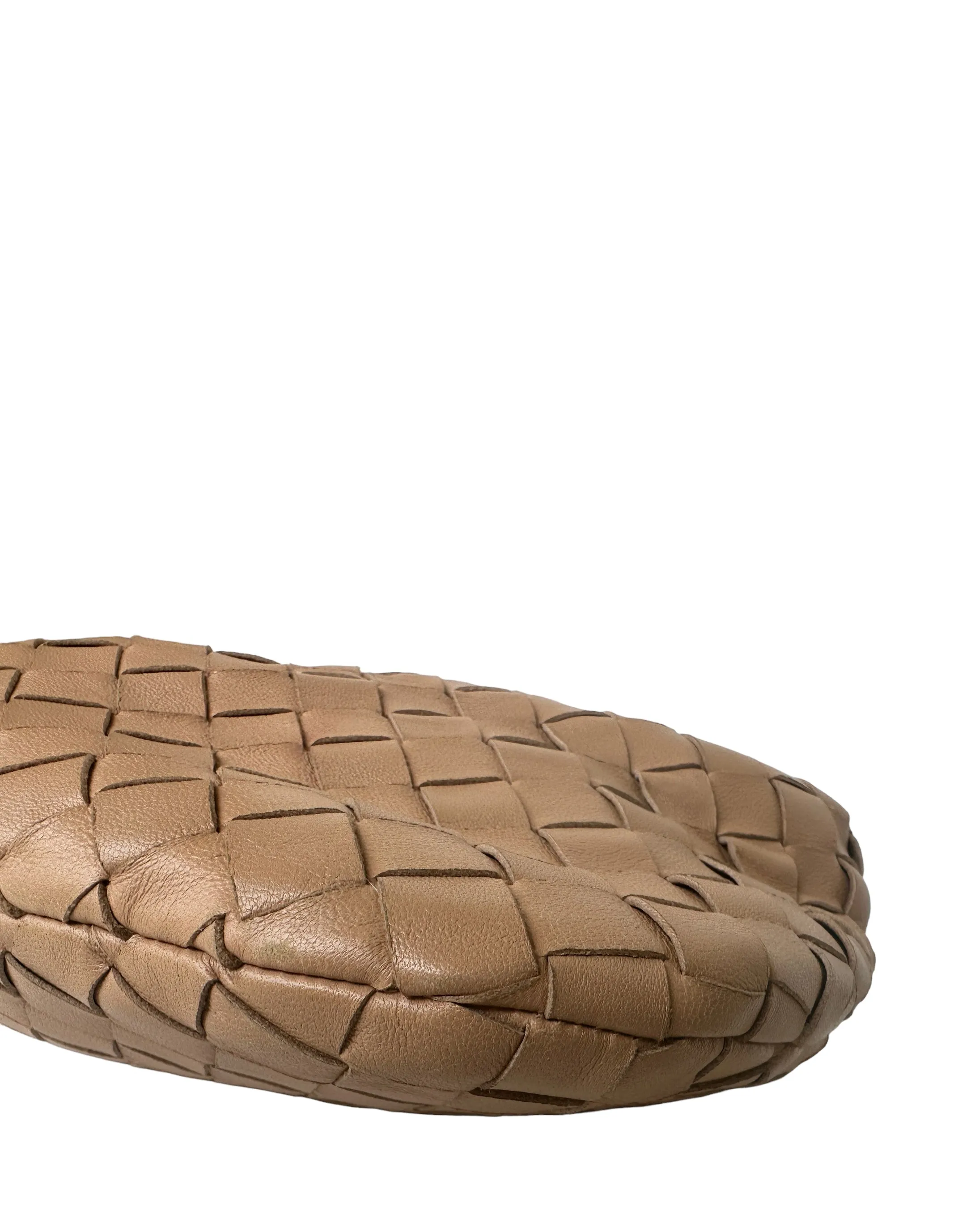 Bottega Veneta Almond Beige Leather Mini Jodie Hobo Bag