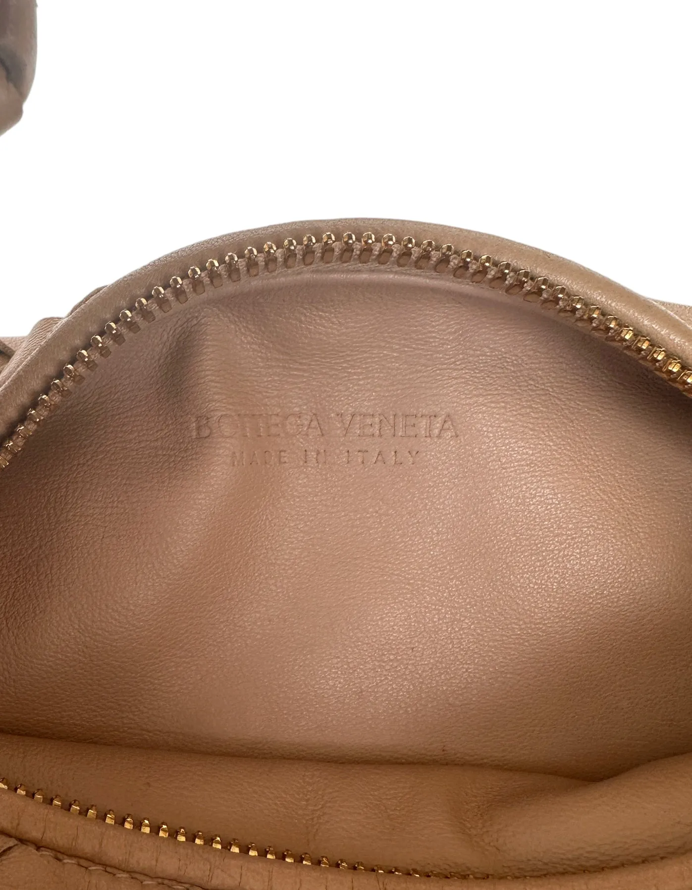 Bottega Veneta Almond Beige Leather Mini Jodie Hobo Bag
