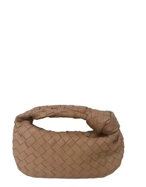 Bottega Veneta Almond Beige Leather Mini Jodie Hobo Bag