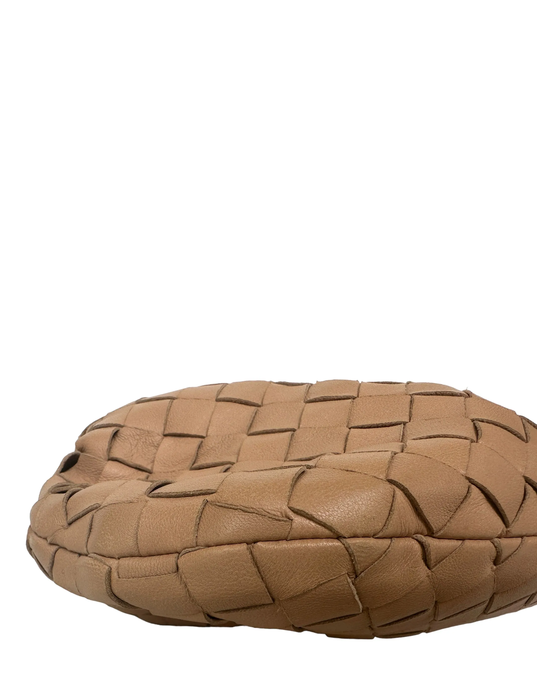 Bottega Veneta Almond Beige Leather Mini Jodie Hobo Bag