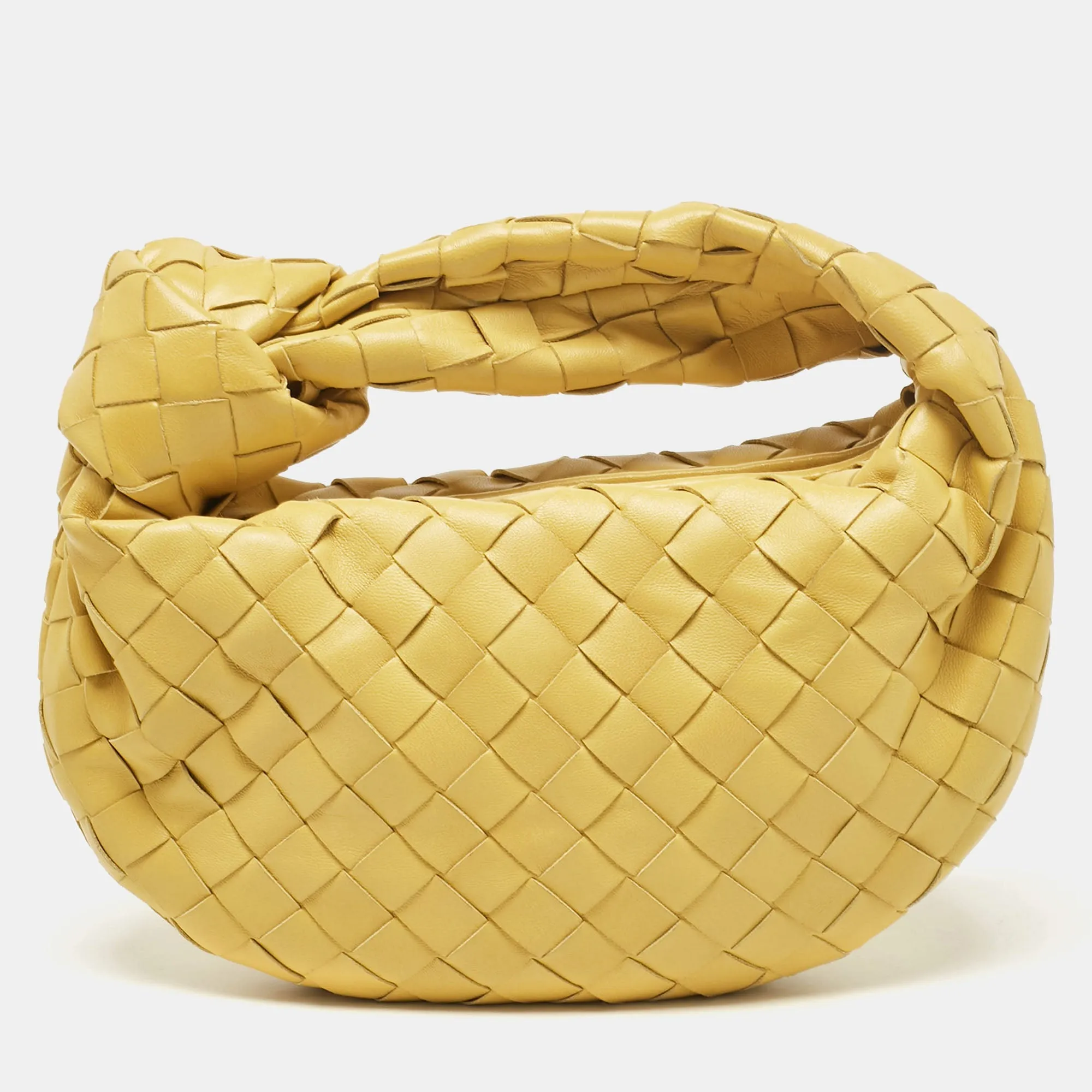 Bottega Veneta Yellow Intrecciato Leather Mini Bv Jodie Bag
