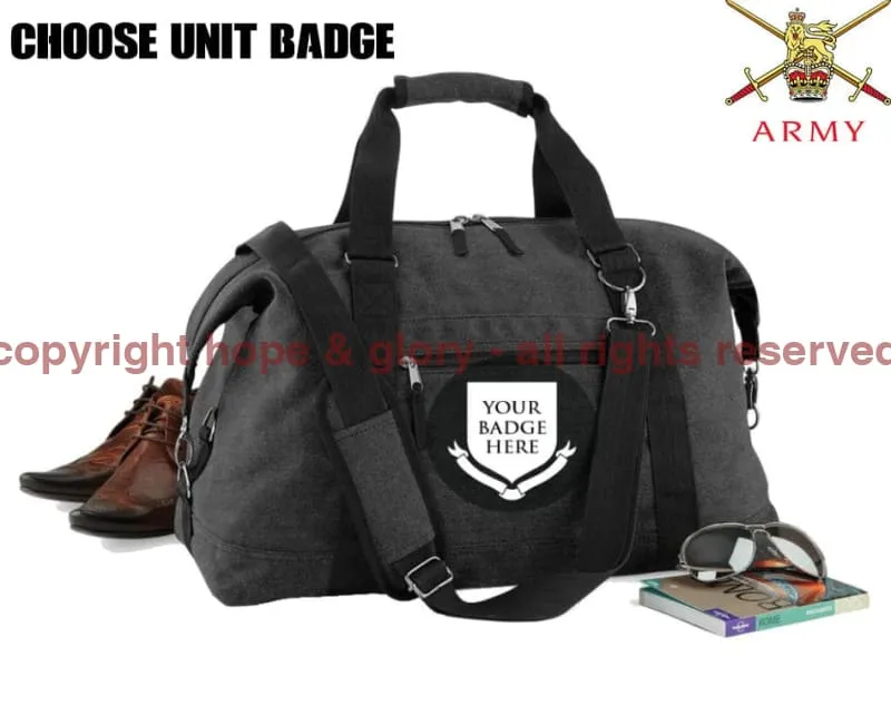 British Army Units Vintage Canvas Satchel