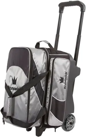 Brunswick Edge Double Roller Bowling Bag, Silver