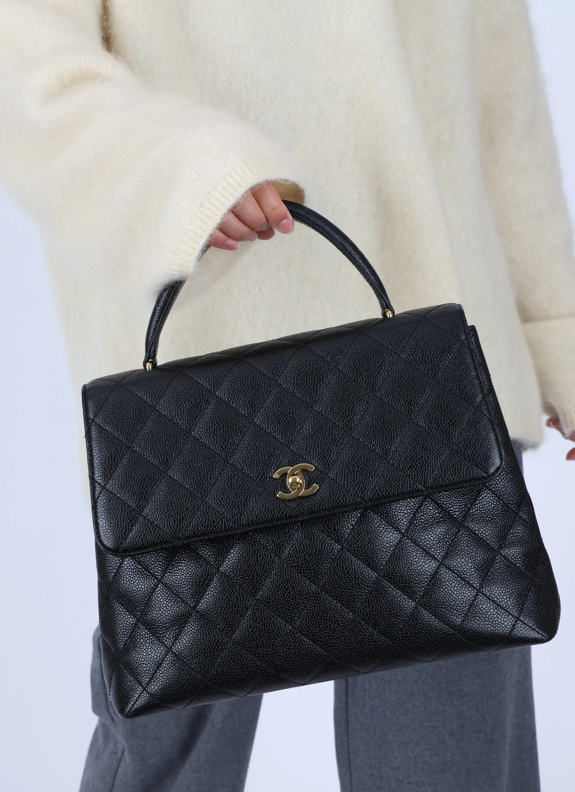 Chanel 2000 Caviar Kelly Top Handle Bag