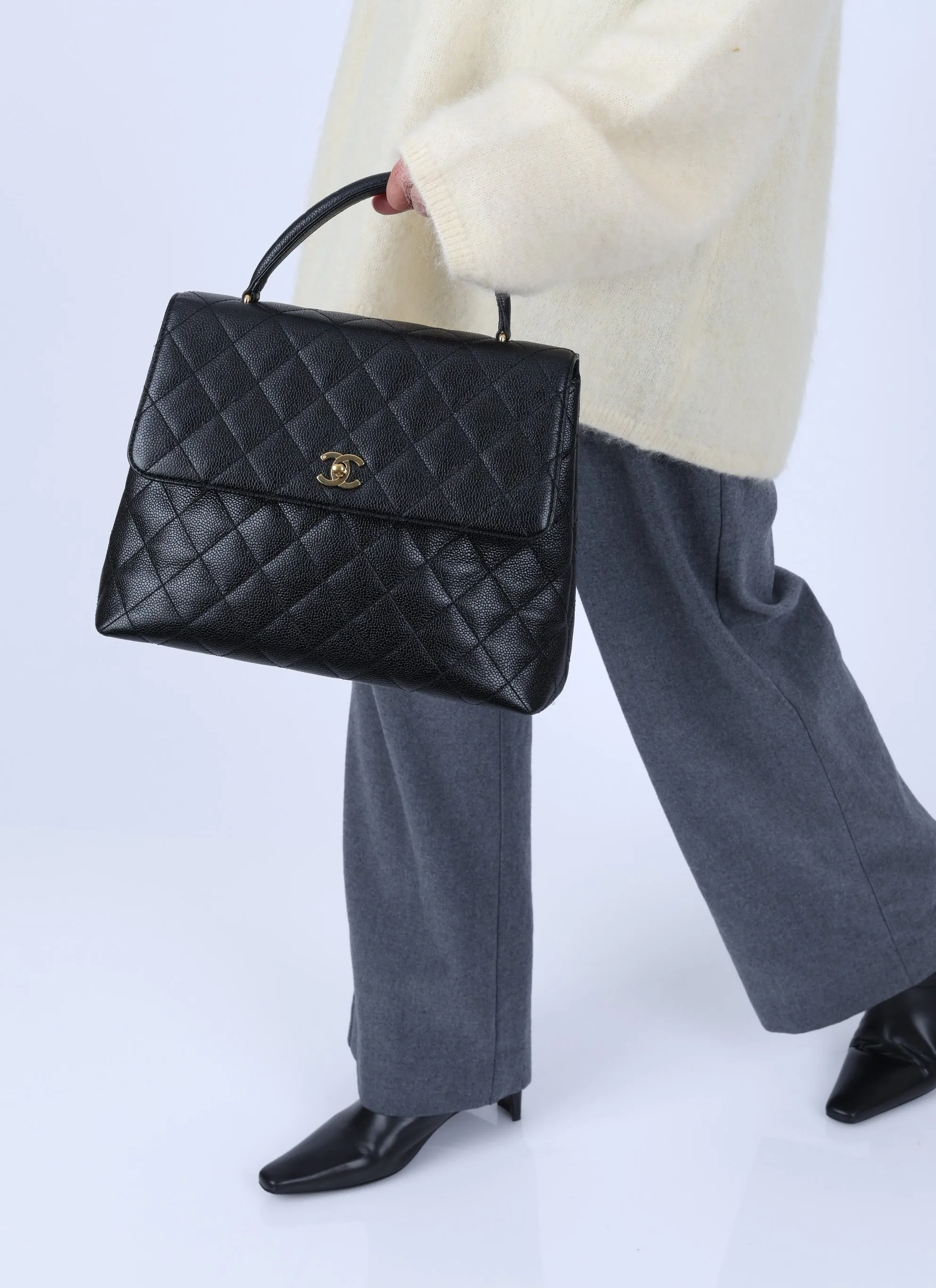 Chanel 2000 Caviar Kelly Top Handle Bag