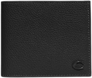Coach Men's Refined Double Bill in Pebble Leather with Sculpted C Hardware Branding Wallets