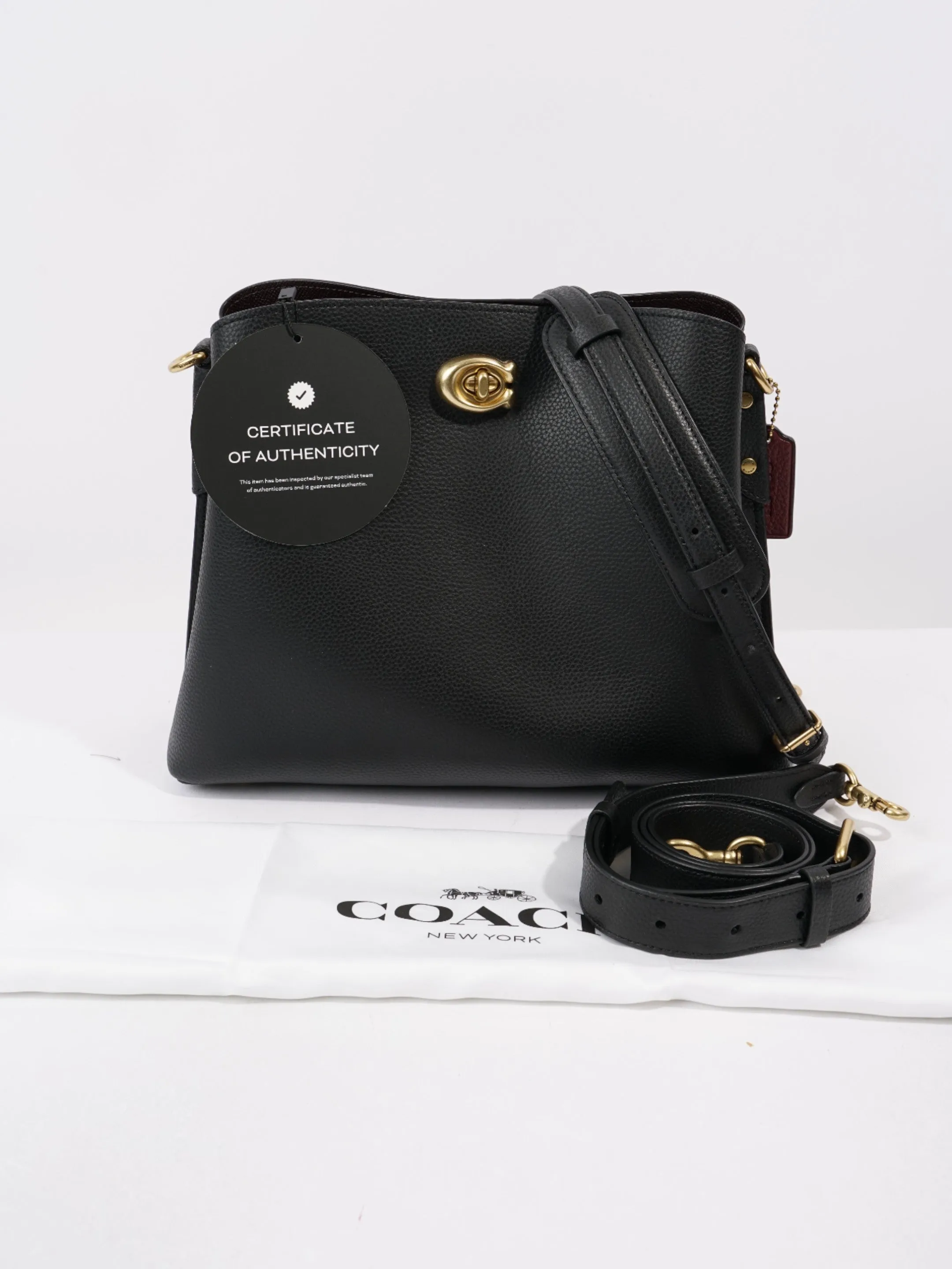Coach Willow Bucket Bag Black Grained Leather