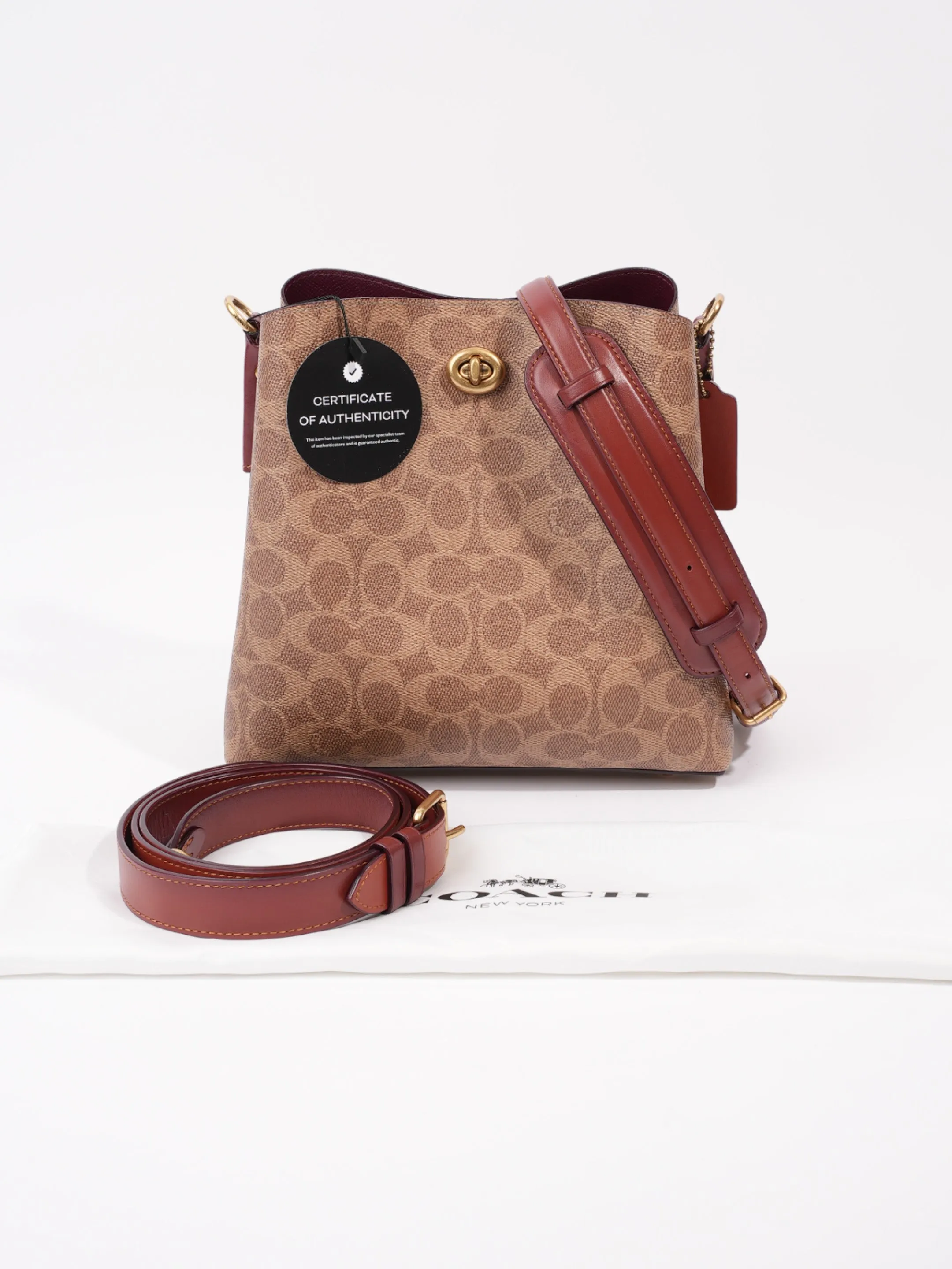 Coach Willow Bucket Bag Brown / Beige Canvas