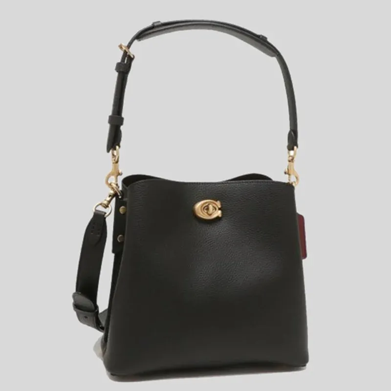 COACH Willow Bucket Bag In Pebble Leather Black RS-C3916