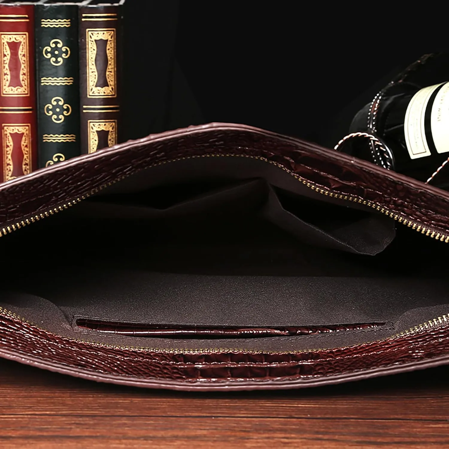 Crocodile Pattern Clutch Purse Oversized PU Leather Envelope Clutch Evening Handbag