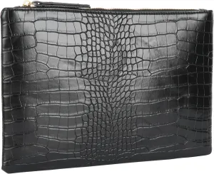 Crocodile Pattern Clutch Purse Oversized PU Leather Envelope Clutch Evening Handbag