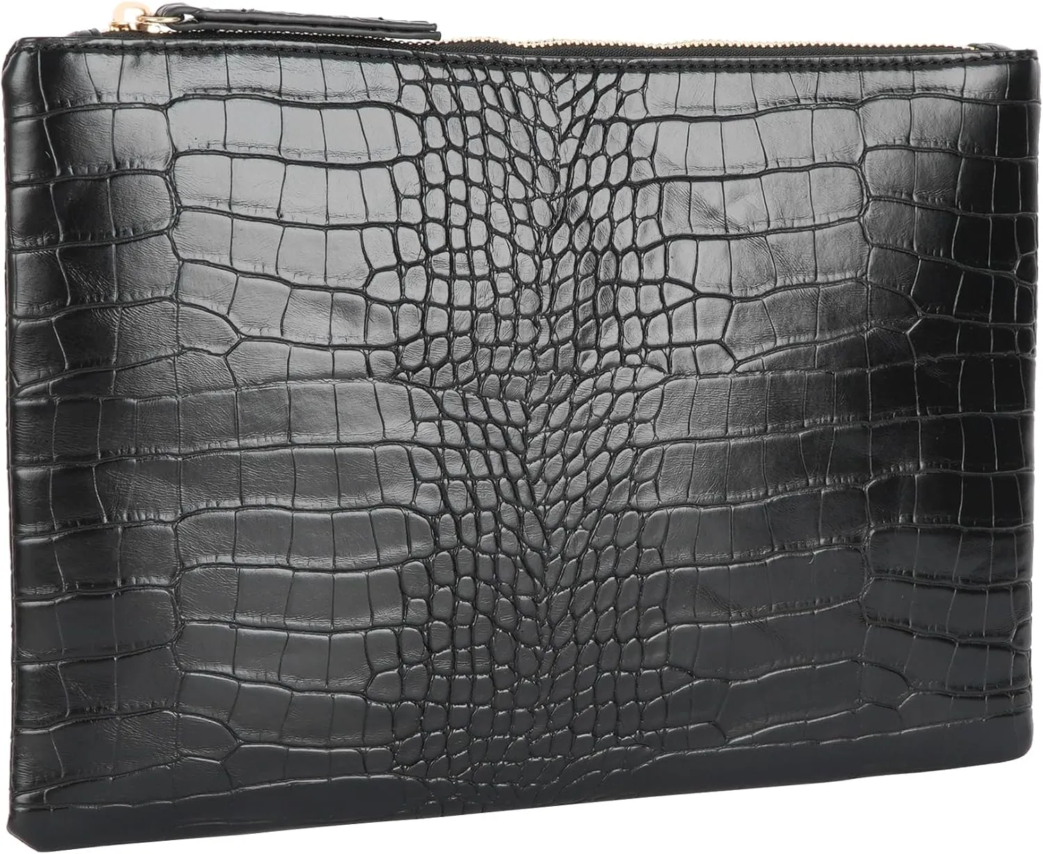 Crocodile Pattern Clutch Purse Oversized PU Leather Envelope Clutch Evening Handbag