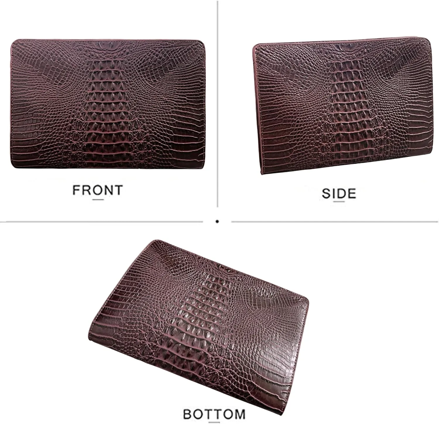 Crocodile Pattern Clutch Purse Oversized PU Leather Envelope Clutch Evening Handbag