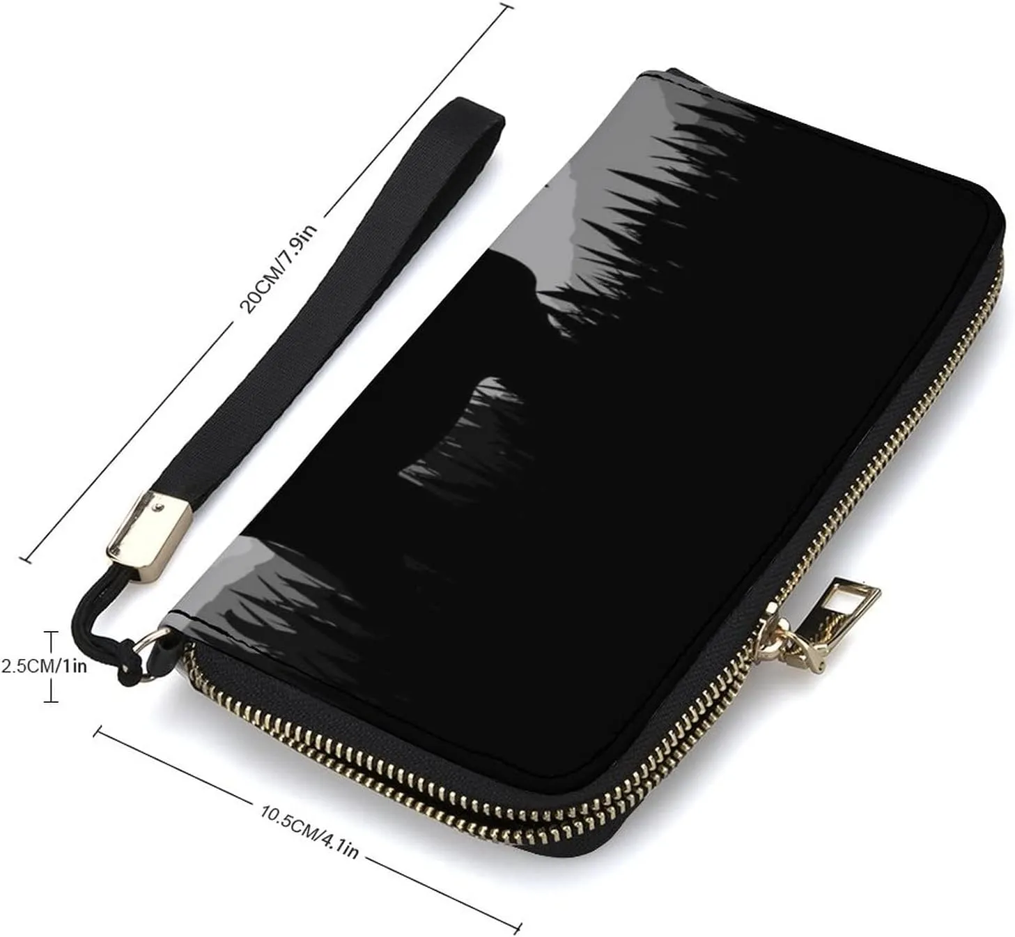 Donnapink Long Clutch Wallet, Long Handbag with Wristlet Strap, PU Leather Zip Purse