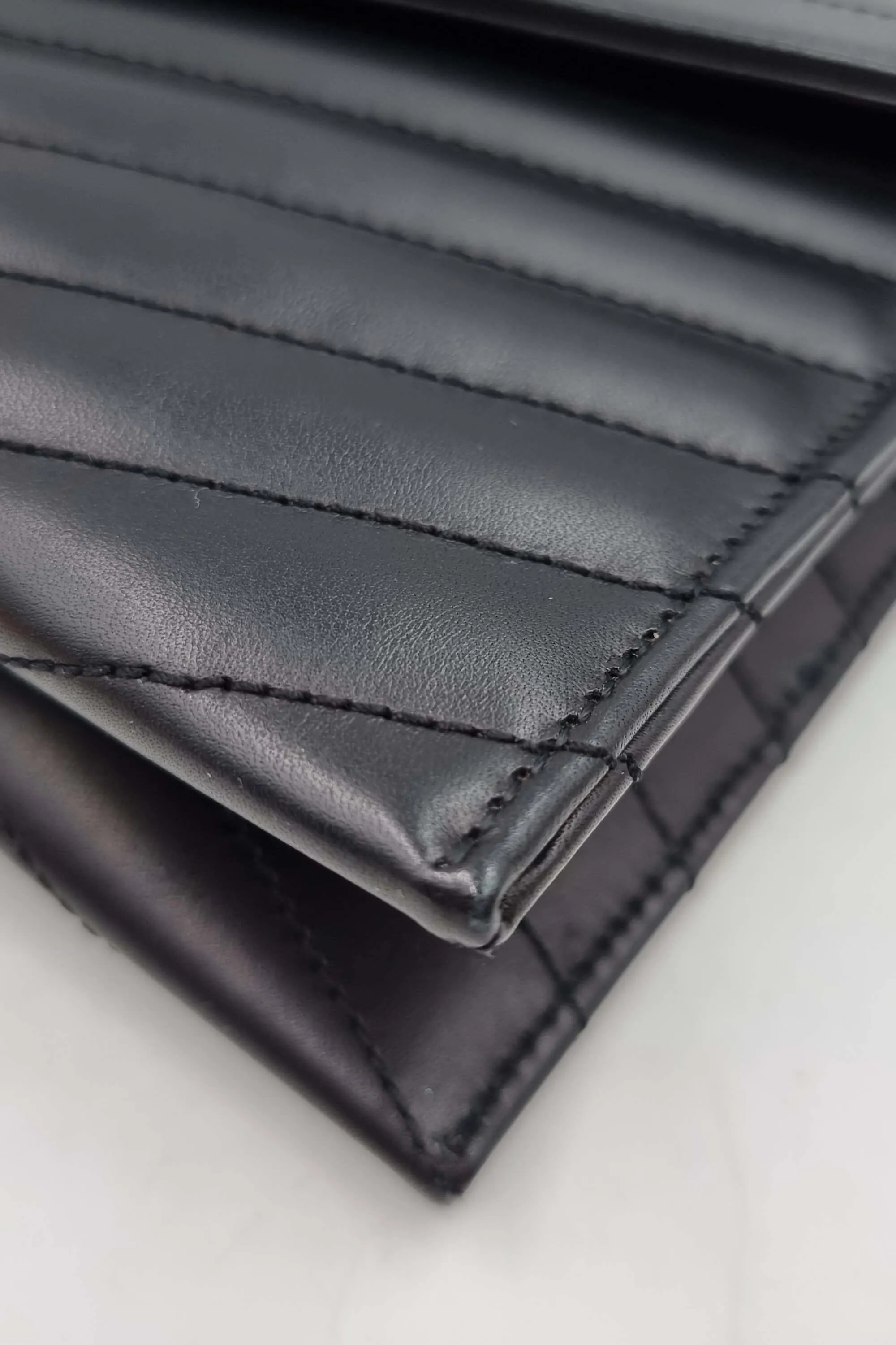 Envelope Monogram Clutch Black