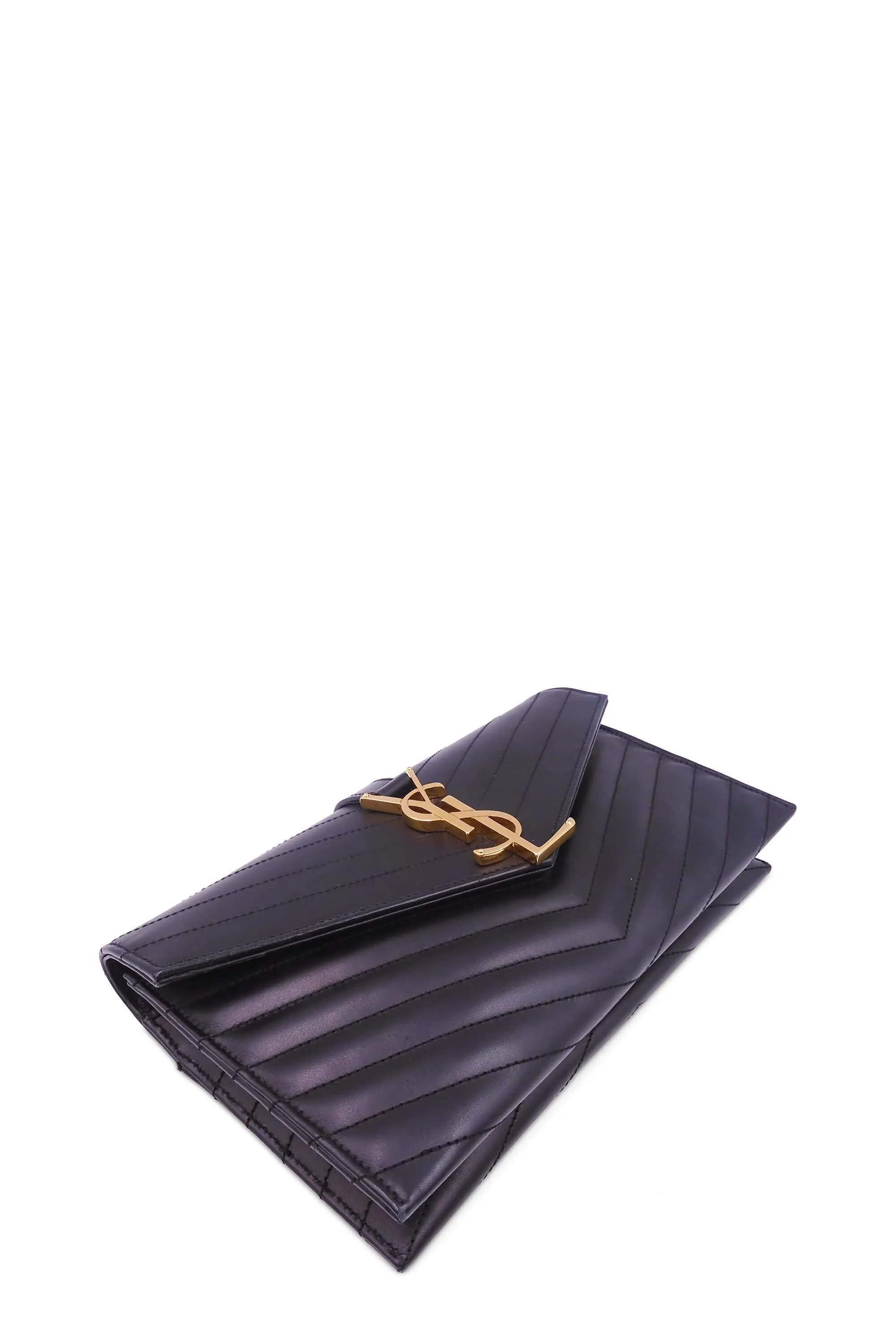 Envelope Monogram Clutch Black