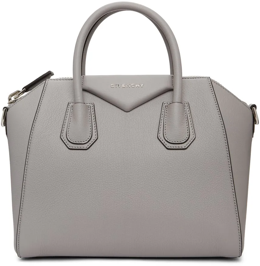 Givenchy Grey Grained Small Antigona Bag