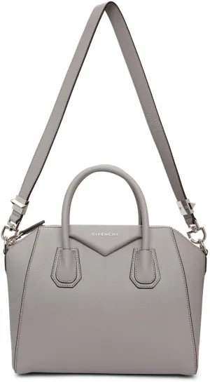 Givenchy Grey Grained Small Antigona Bag