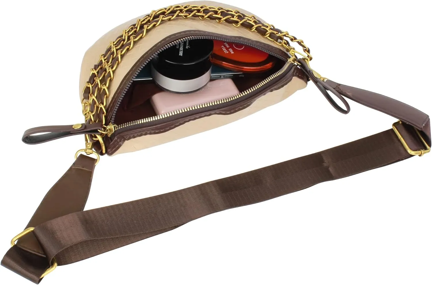 Goclothod Fanny Pack Women Faux Leather Waist Packs Sling Purse Chest Bag