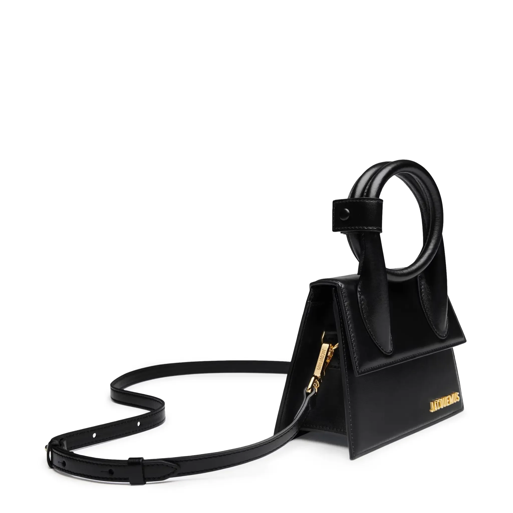 Jacquemus Le Chiquito Noeud Coiled Leather Black Handbag