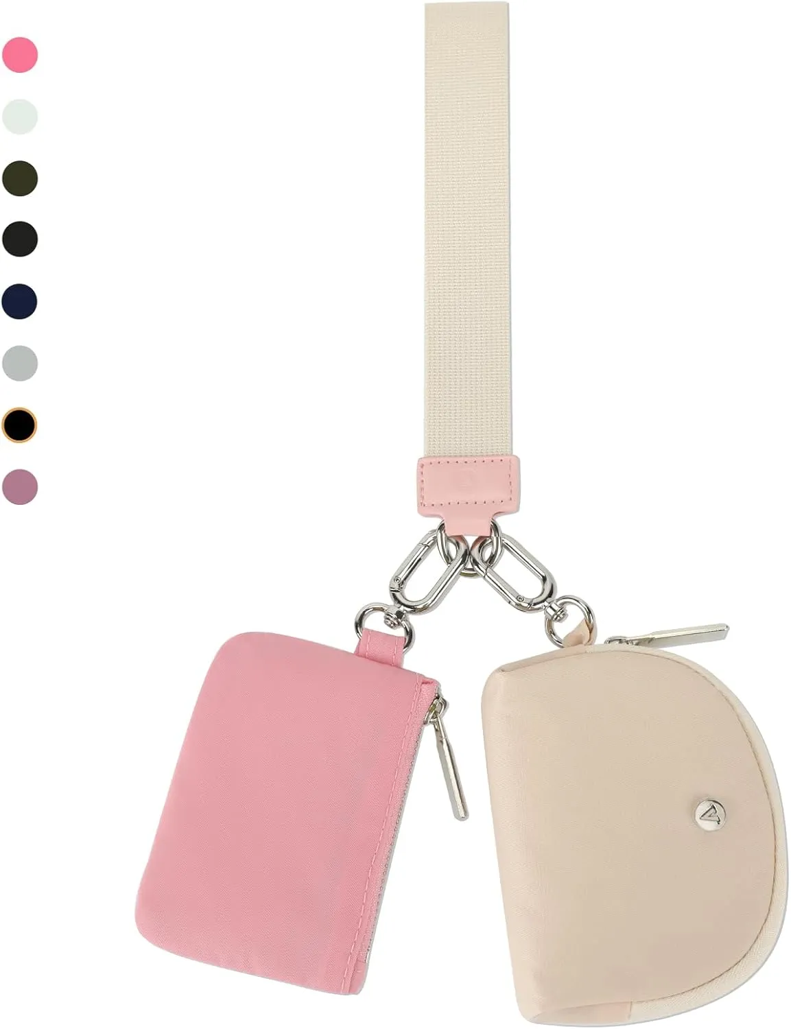 KeyChain Wallet Wristlet Wallets For Women Mini Zip Dual Pouch Wristlet