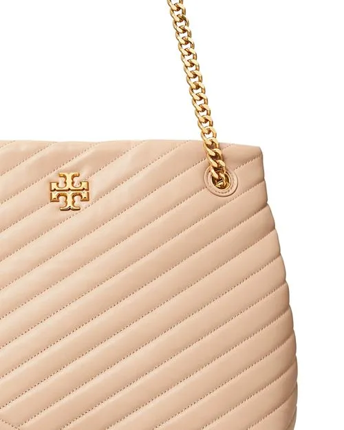 Kira tote with Tory Burch chevron, Tan/Beige