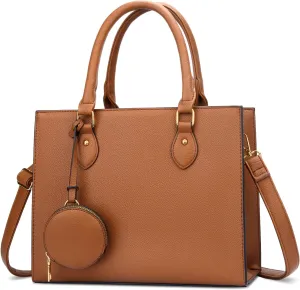 KKXIU Purses and Handbags for Women Vegan Leather Tote Shoulder Bag Ladies Top Handle Satchel with Coin Purse
