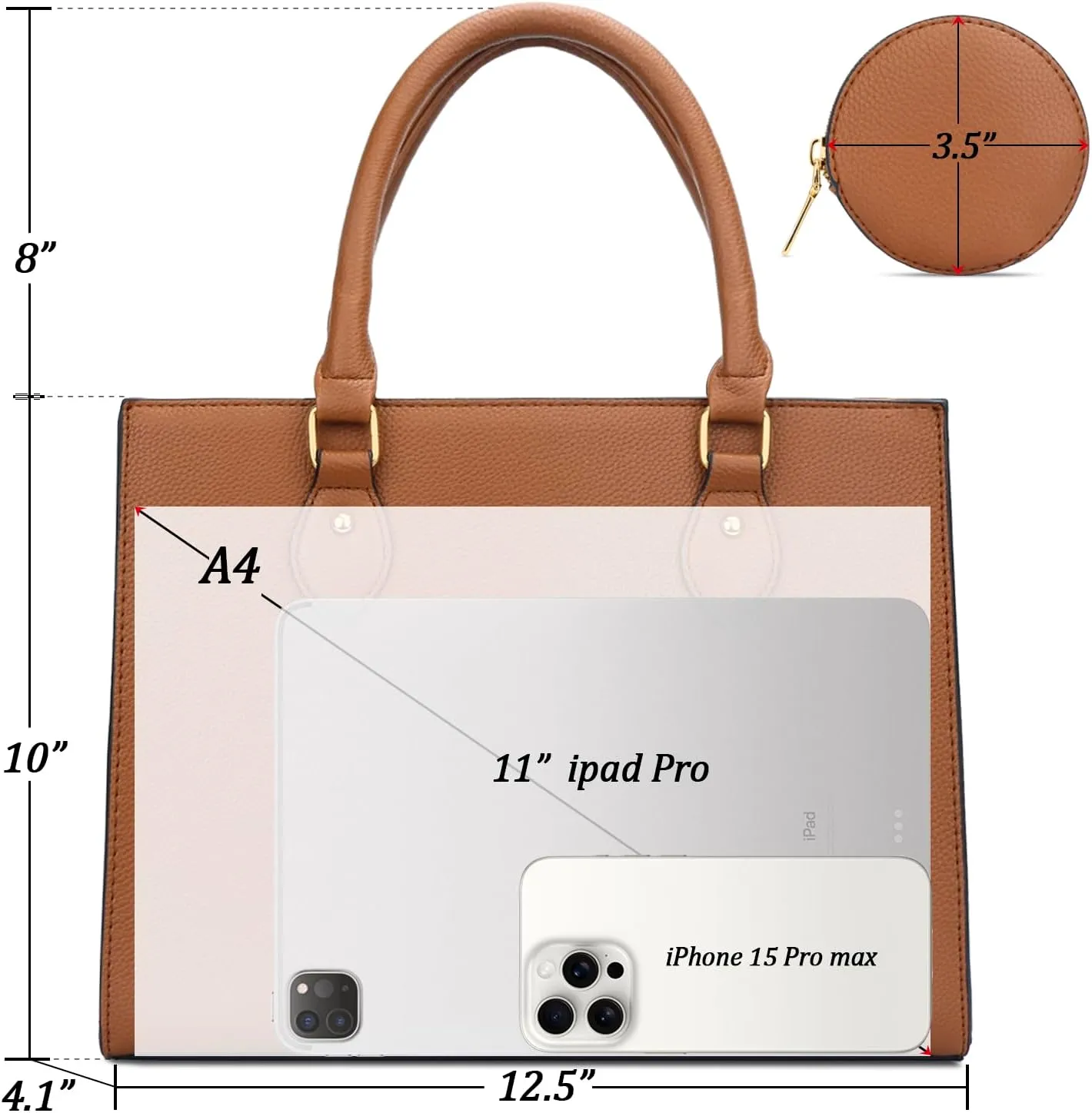 KKXIU Purses and Handbags for Women Vegan Leather Tote Shoulder Bag Ladies Top Handle Satchel with Coin Purse