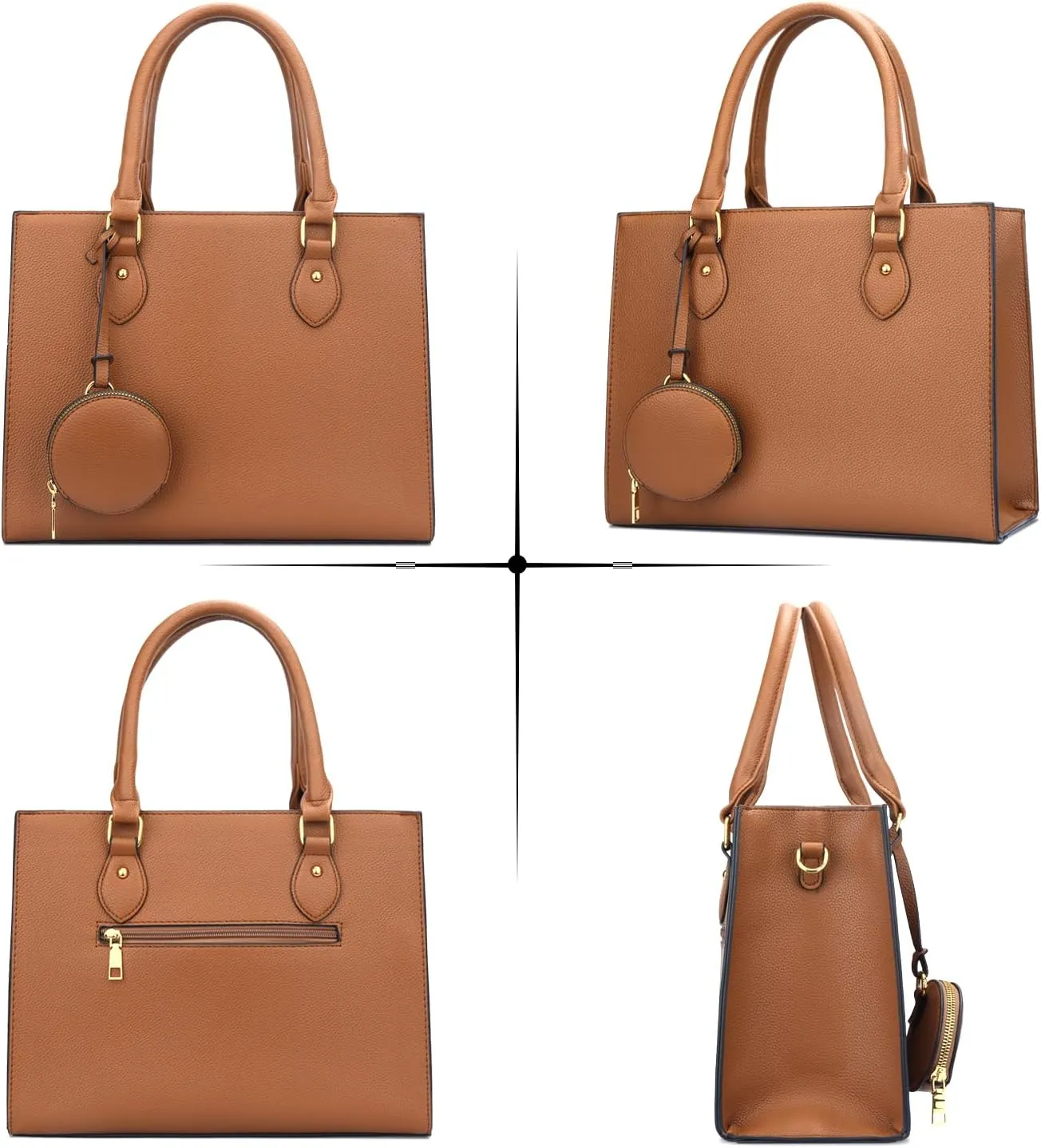 KKXIU Purses and Handbags for Women Vegan Leather Tote Shoulder Bag Ladies Top Handle Satchel with Coin Purse