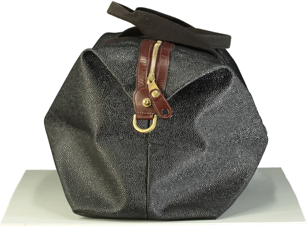 Mulberry Black / Tan Scotchgrain Leather Travel Weekend Bag