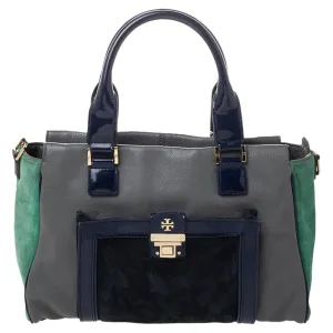 Multicolor Suede And Leather Tote