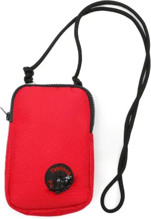 Pawlook Hands-Free Dog Walking Pouch  Waterproof Crossbody with Phone & Treat Storage  Poop Bag Dispenser, Matches Pawlook Backpack & Raincoat  Compact Dog Walking Phone Bag (Red)
