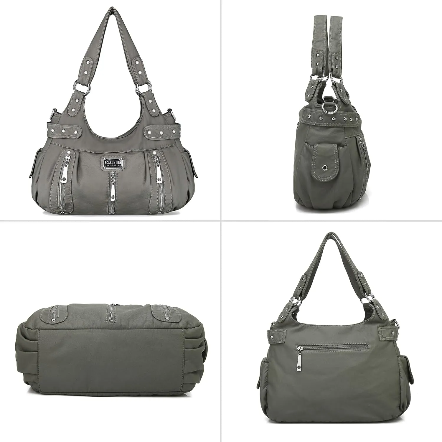 Scarleton Purses for Women Large Hobo Bags Washed Vegan Leather Shoulder Bag Satchel Tote Top Handle Handbags, H1292