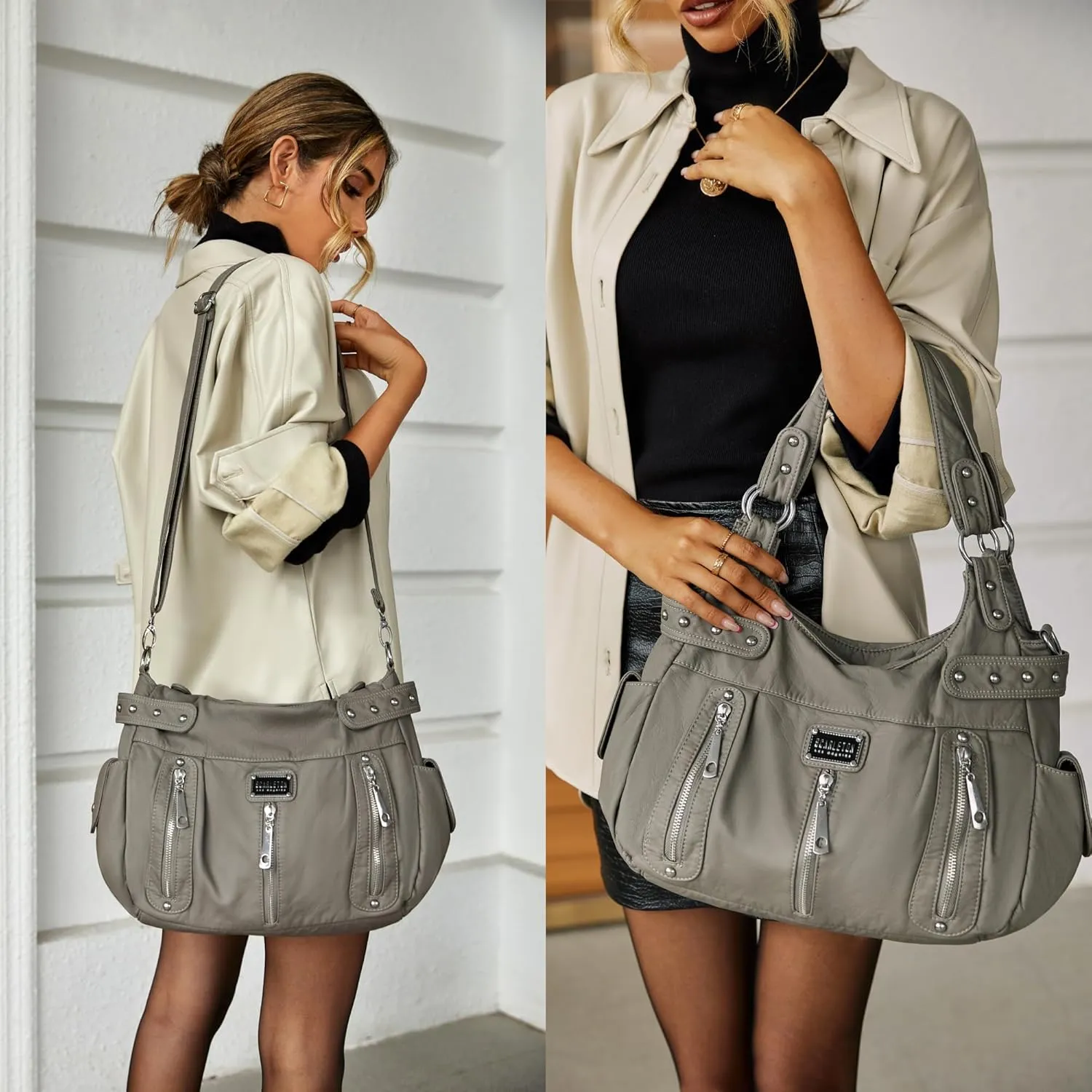 Scarleton Purses for Women Large Hobo Bags Washed Vegan Leather Shoulder Bag Satchel Tote Top Handle Handbags, H1292