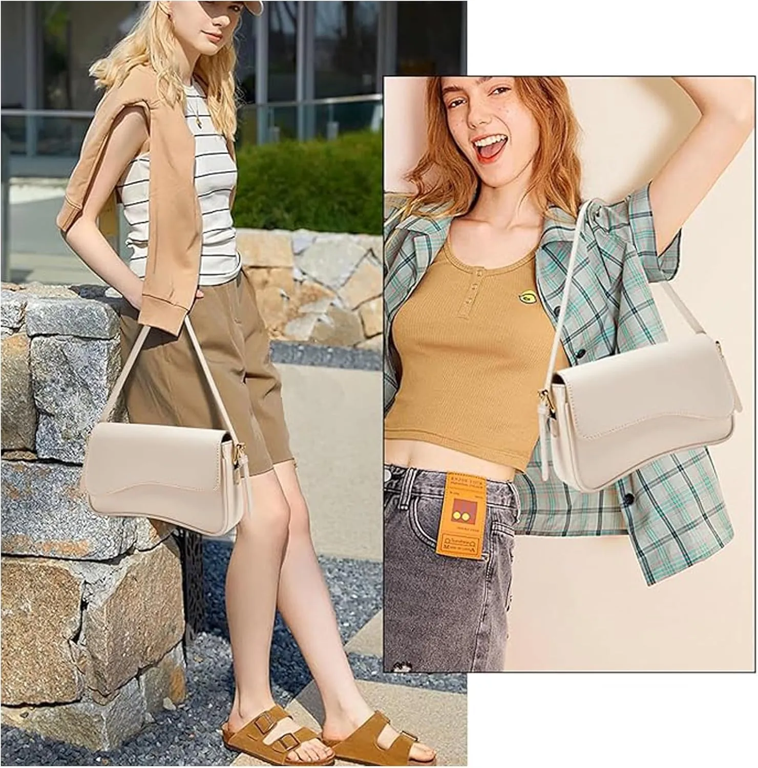Small Shoulder Bags for Women,Crossbody Purses,Retro Vegan Leather Tote Handbag, Clutch Hobo Purse with Zipper