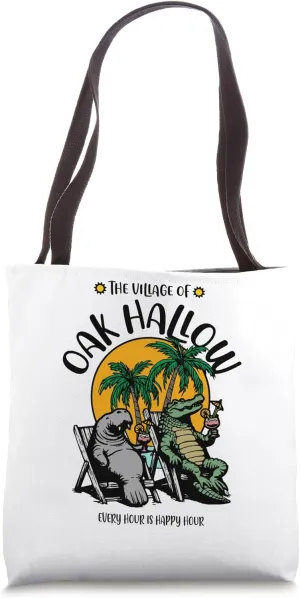 The Village of Oak Hallow TV Manatee Alligator Design Tote Bag