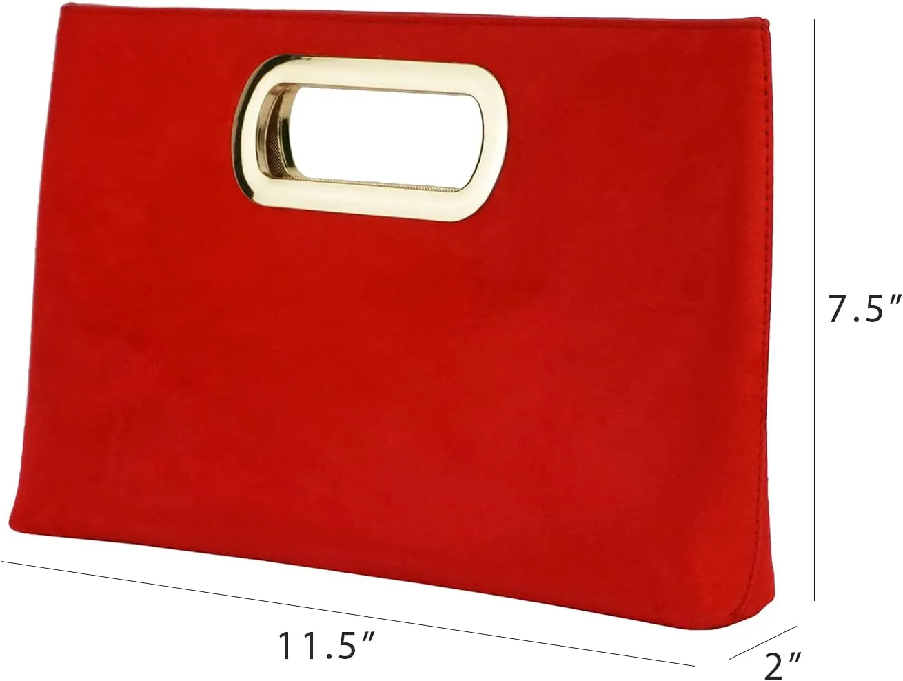 Top Handle Faux Suede Clutch