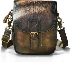 Travel Crossbody Bag Messenger Bag Design Phone Bag Fanny Belt Bag(Brown-2)