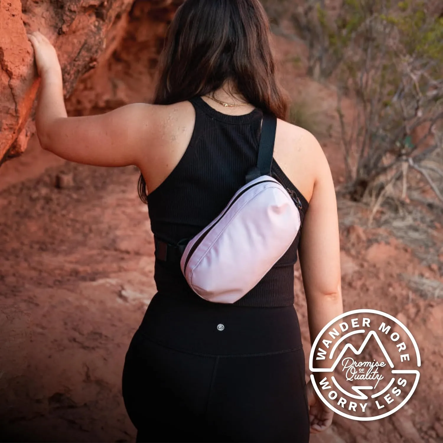 WANDRD All-New D1 Fanny Pack - Crossbody Carry Bag for Hiking, Traveling, Festivals, Sports, and More - Weather-Resistant for Phones, Wallets, Keys, and Camera (Uyuni Purple)