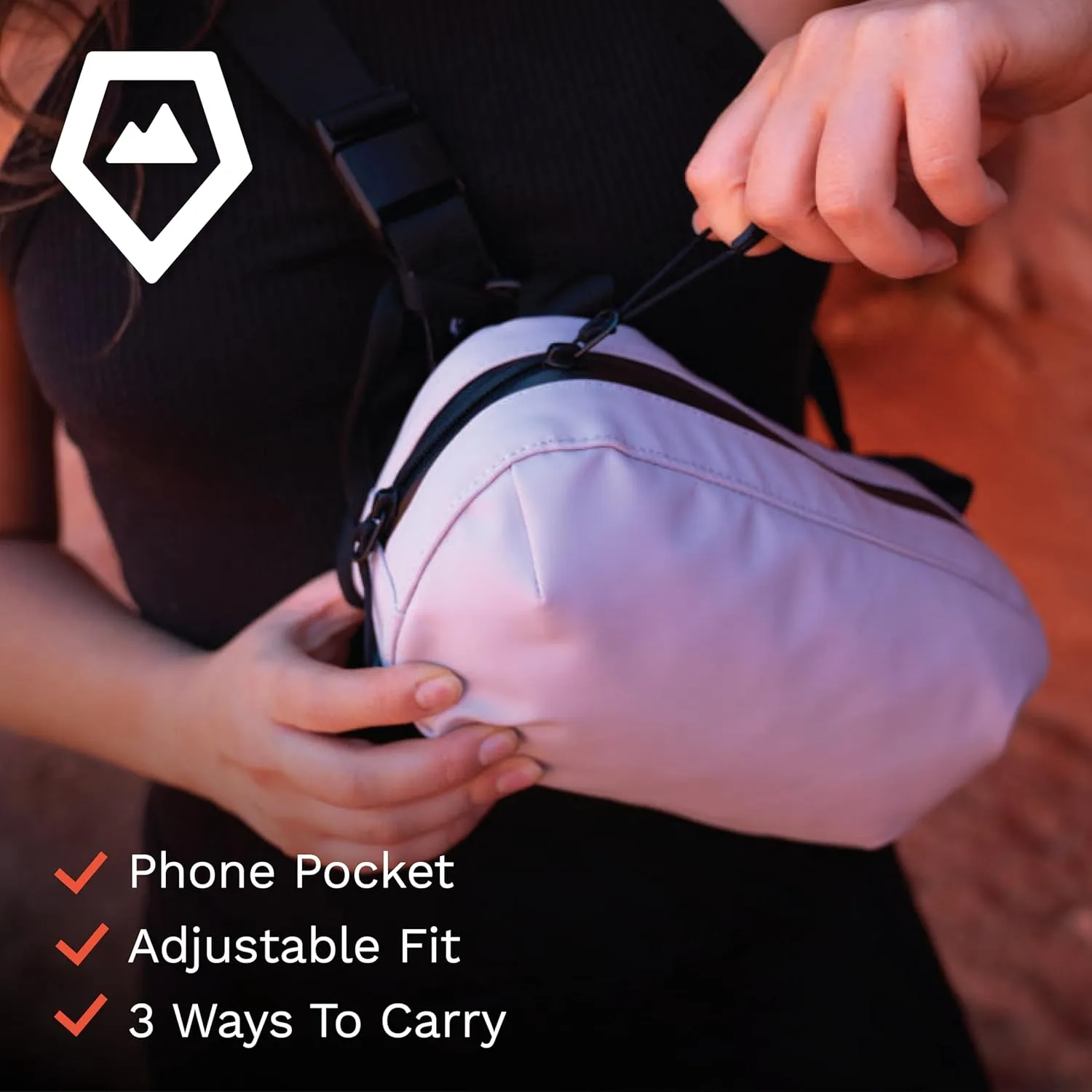 WANDRD All-New D1 Fanny Pack - Crossbody Carry Bag for Hiking, Traveling, Festivals, Sports, and More - Weather-Resistant for Phones, Wallets, Keys, and Camera (Uyuni Purple)