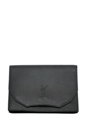 YSL black leather clutch bag AWL4258