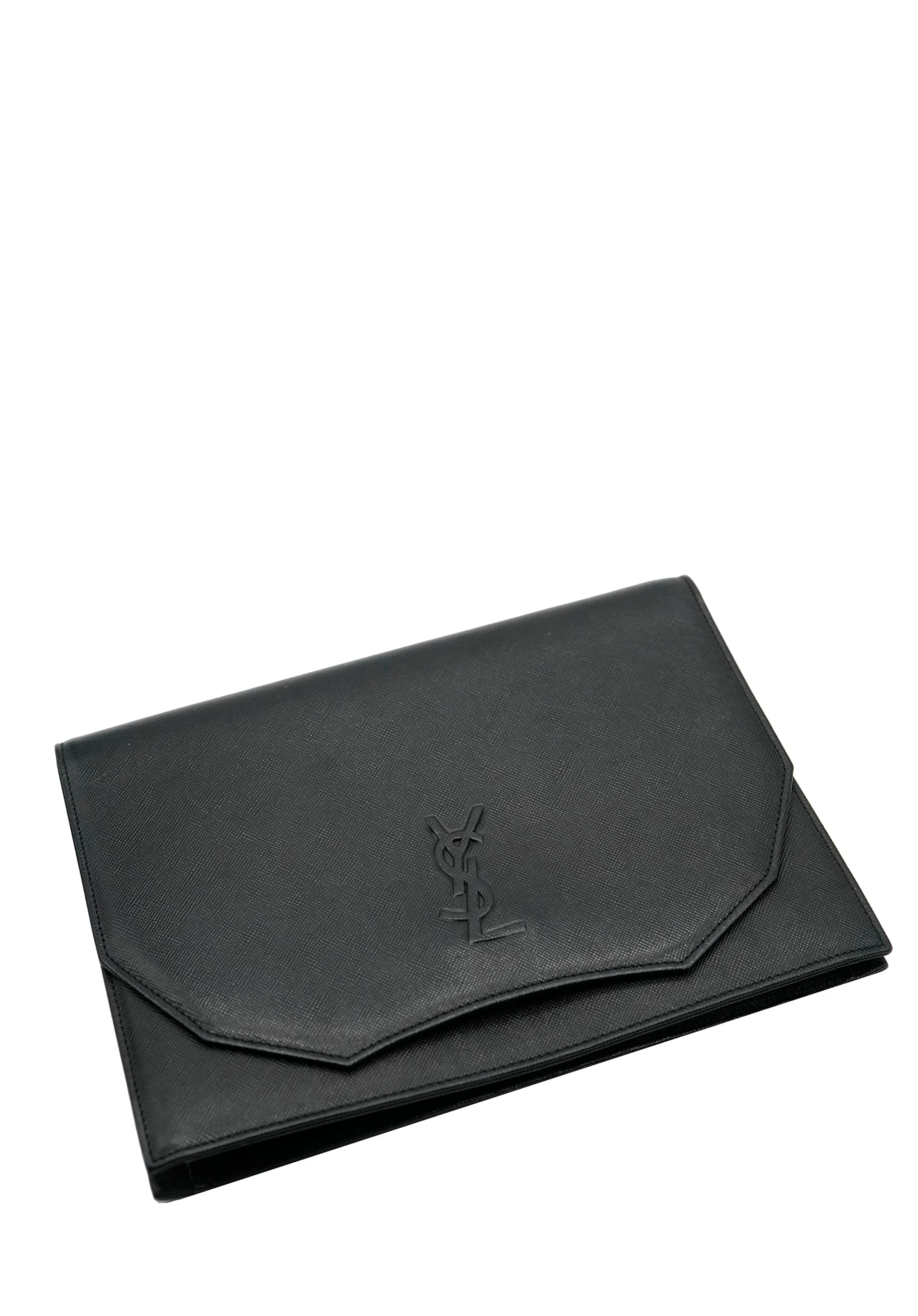 YSL black leather clutch bag AWL4258