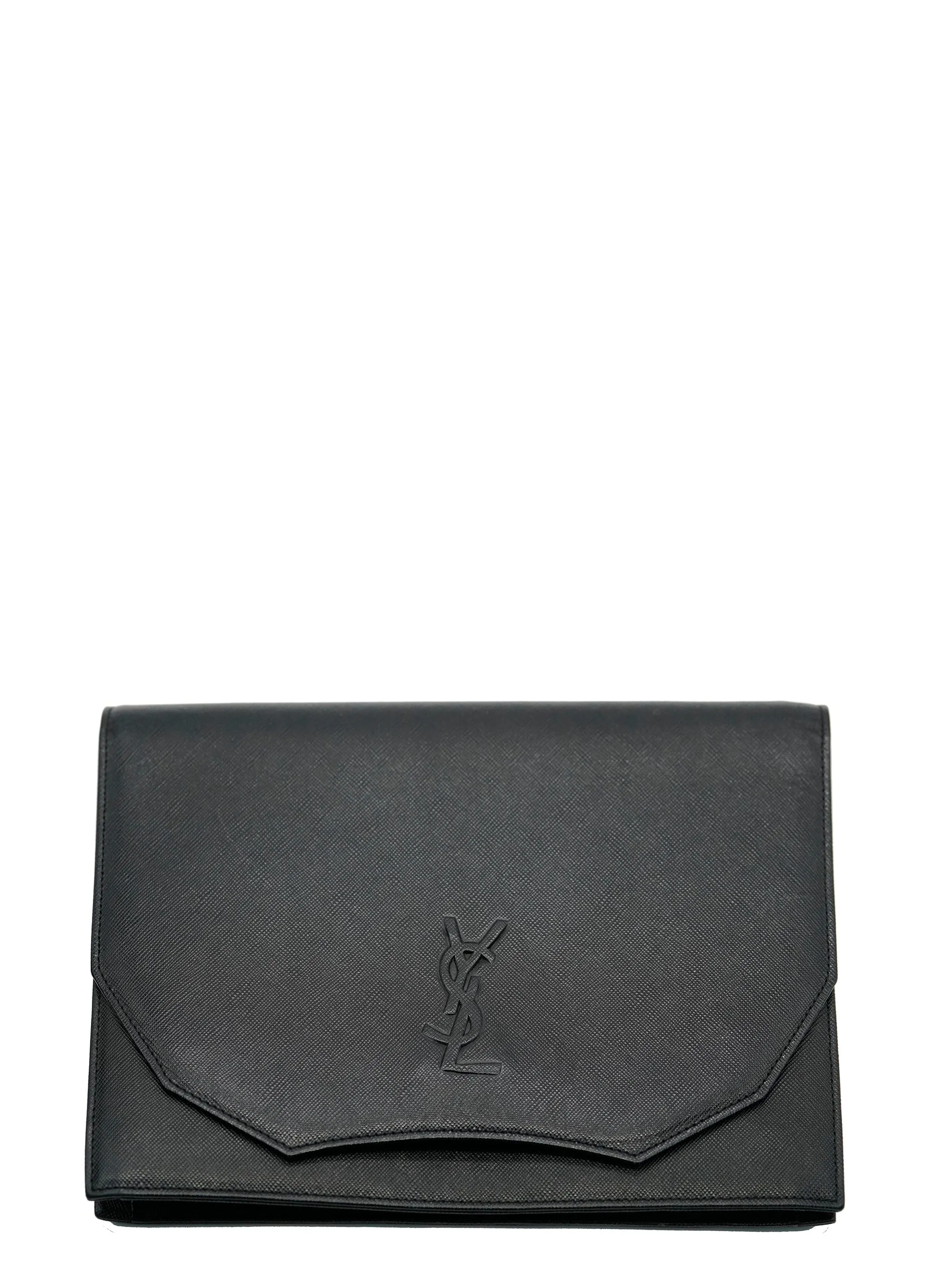 YSL black leather clutch bag AWL4258