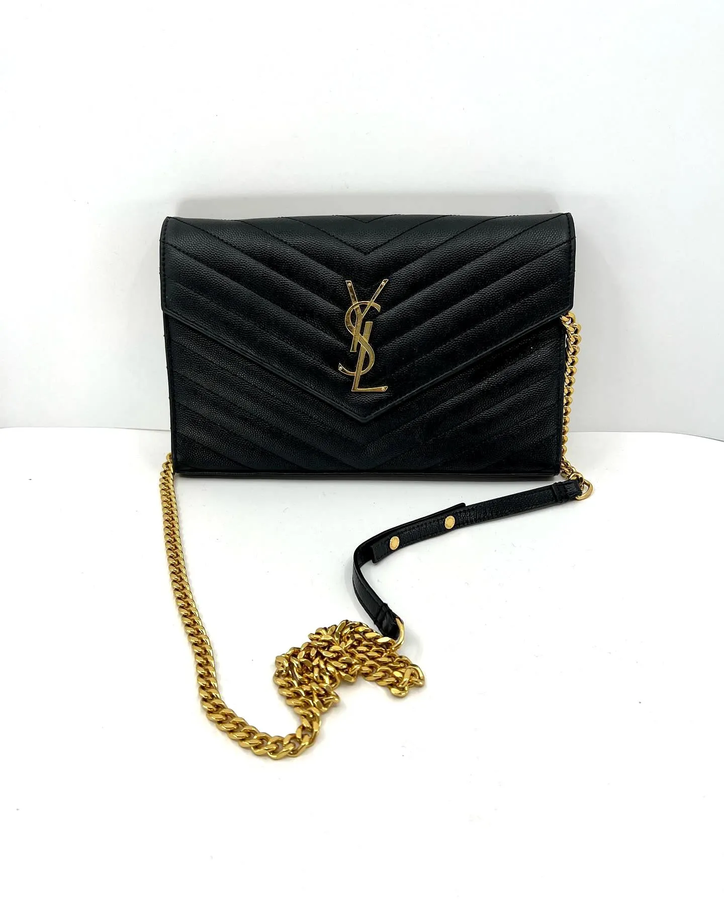 YSL CASSANDRE MATELASSE GRAIN DE POUDRE LEATHER CHAIN BAG