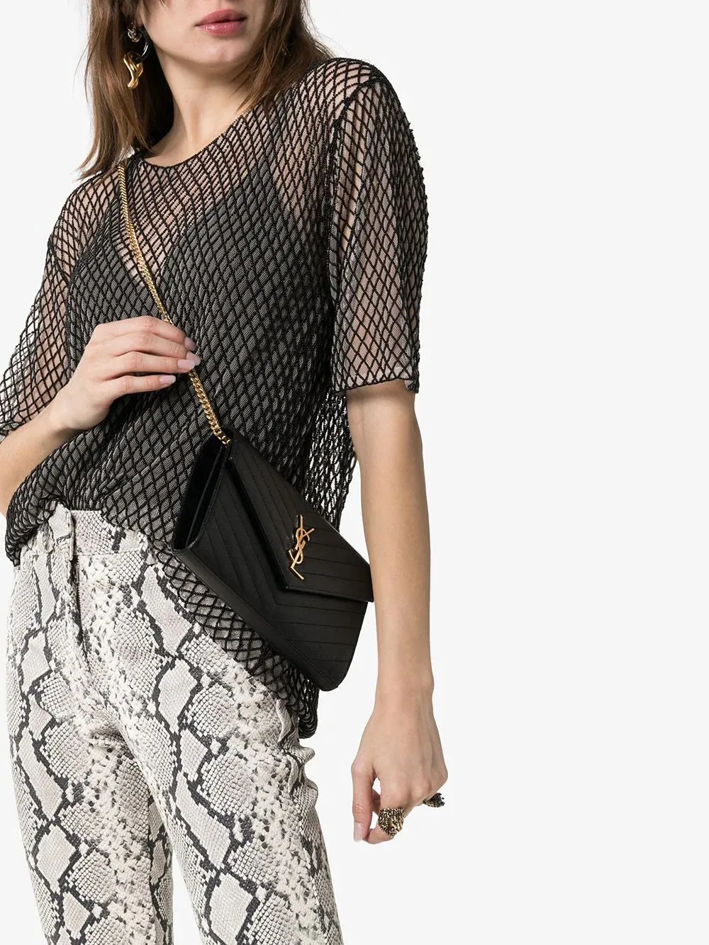 YSL CASSANDRE MATELASSE GRAIN DE POUDRE LEATHER CHAIN BAG