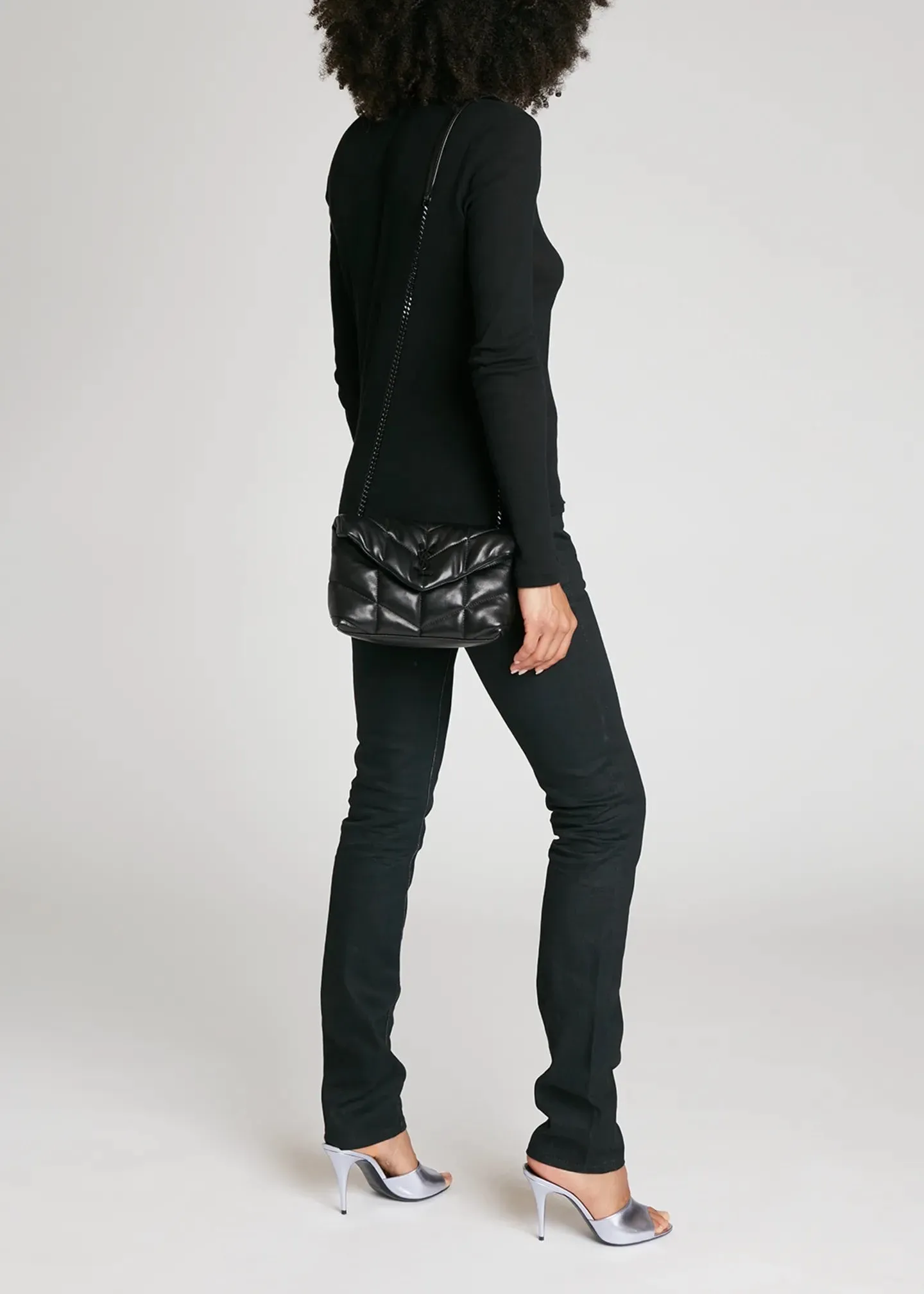 YSL PUFFER TOY BAG IN QUILTED LAMBSKIN NOIR